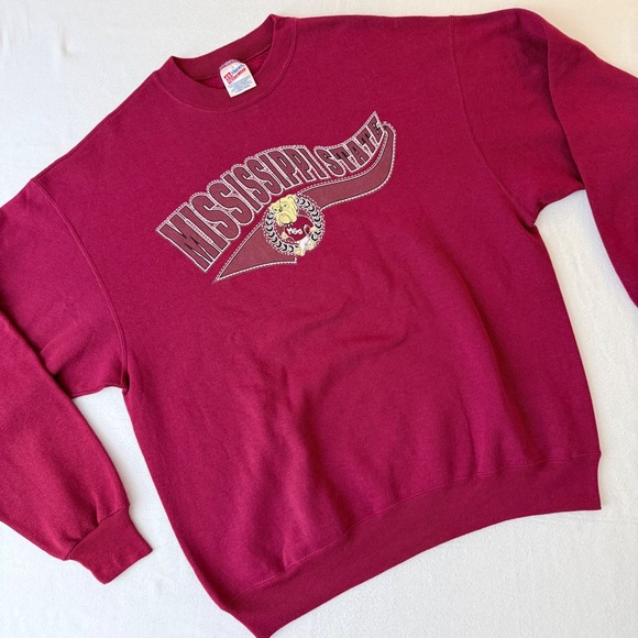 Hanes Other - Vintage Hanes Mississippi State Bulldogs Sweatshirt XL Maroon Crewneck